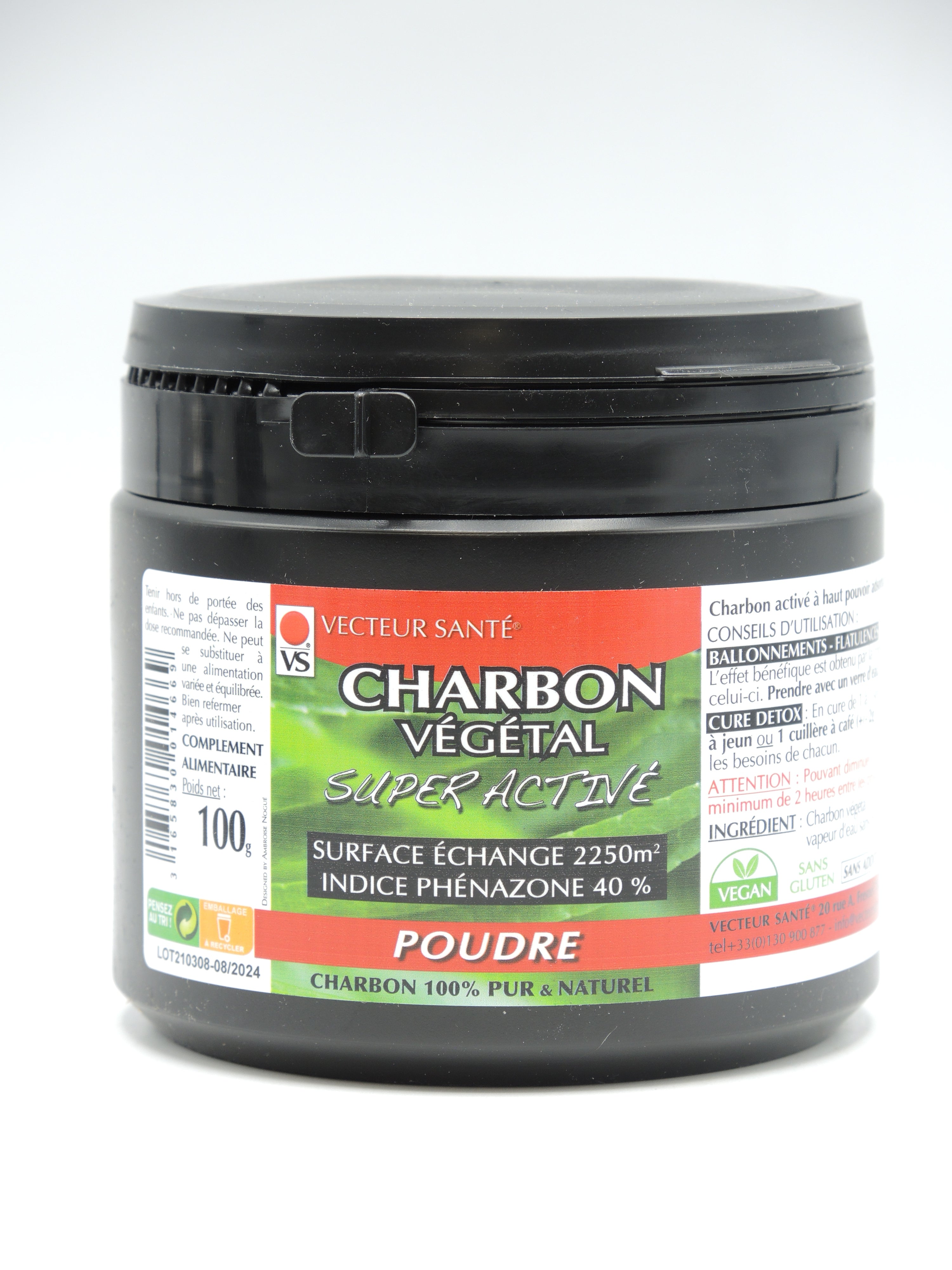 Charbon végétal - super activé - granulés 200g