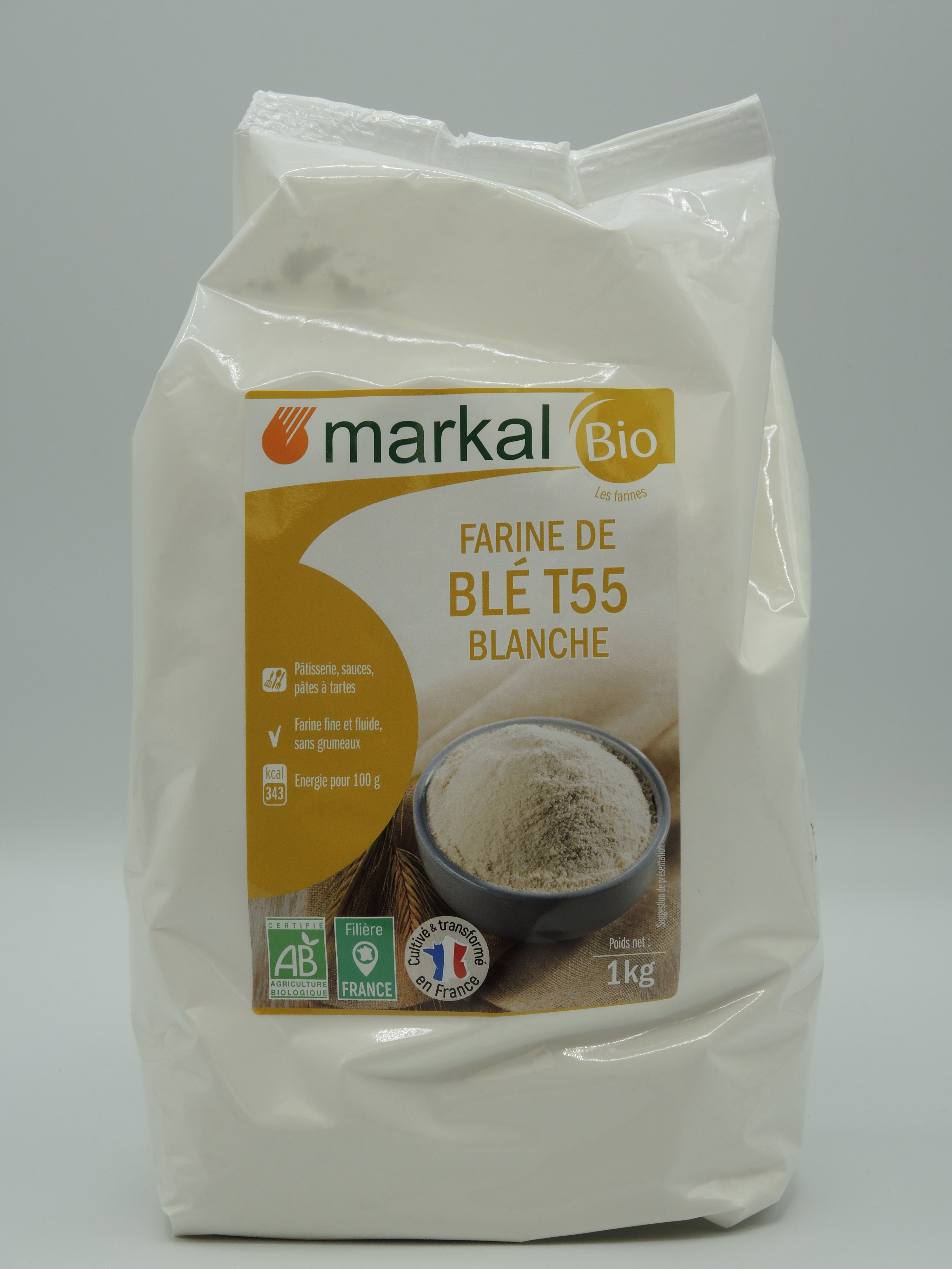 Farine de blé T55 bio - 1kg, Priméal