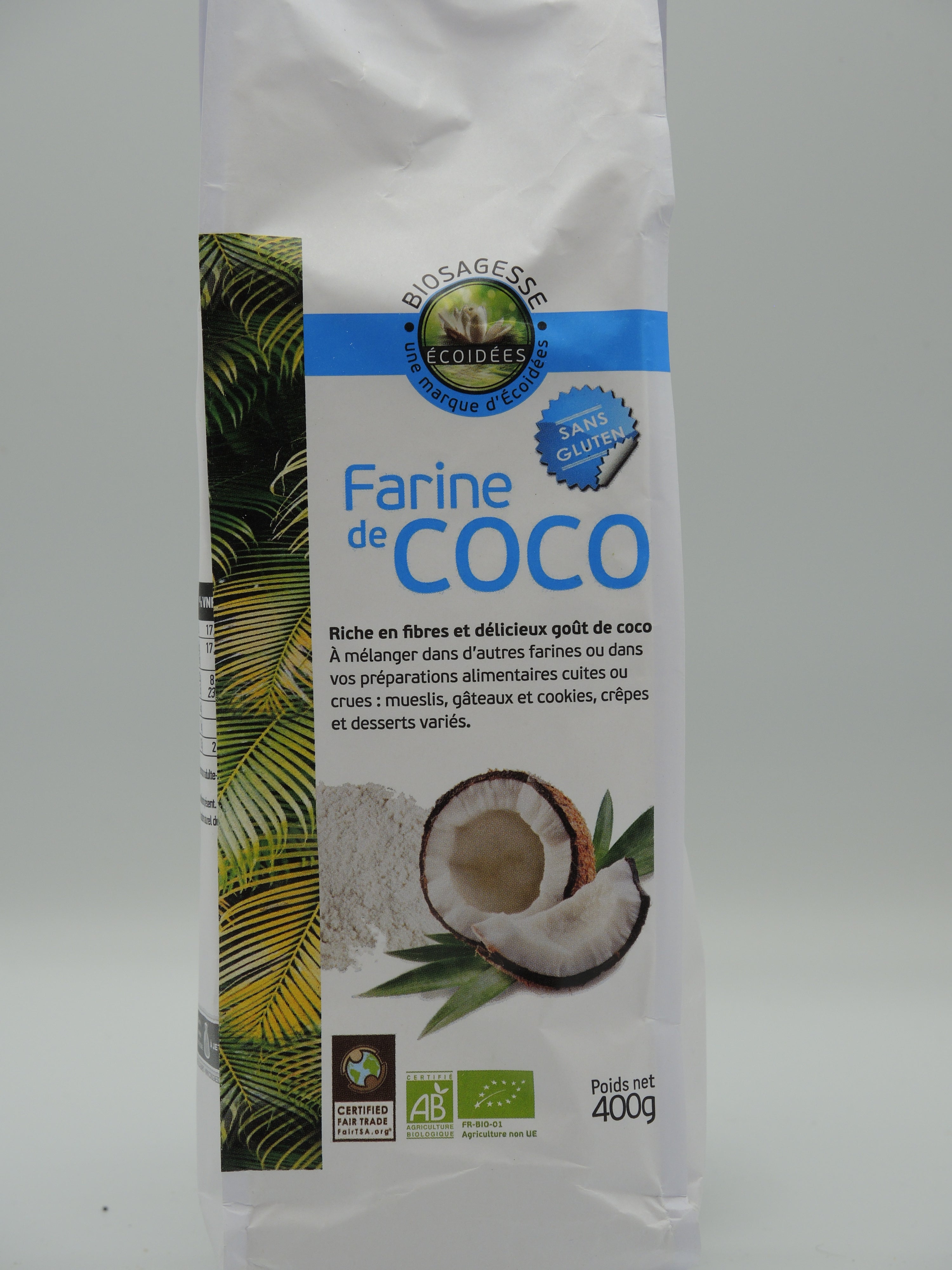 Farine de coco bio. Ecoidée. 400 Gr - NourBeauté