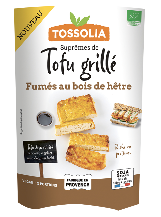 Suprême de tofu fume au bois de hêtre,140g, Tossolia