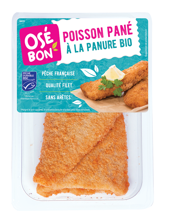 poisson pané à la panure bio, 180g, Osé bio