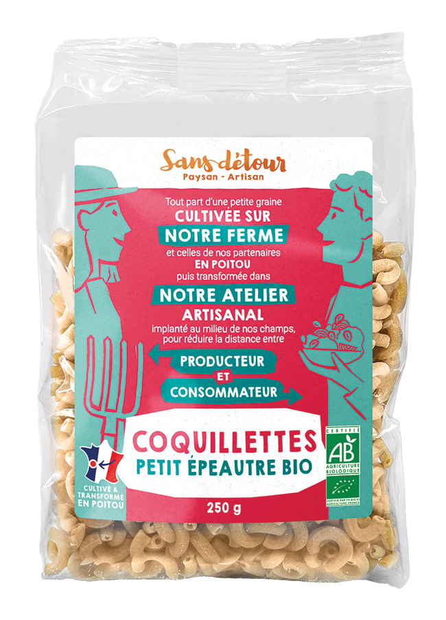 Coquillettes au petit épeautre, 250g, Sans détour