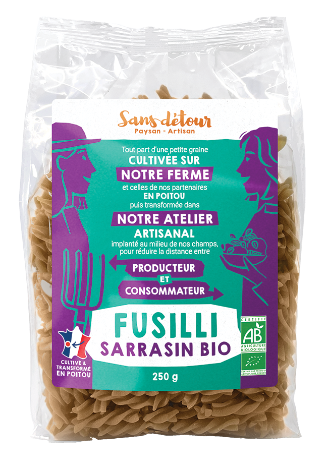 Fusilli sarrasin, 250g, Sans détour