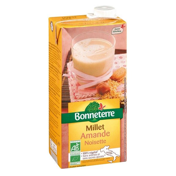 Boisson millet amande noisette, 1 litre, Bonneterre