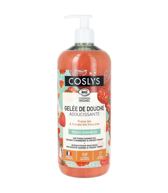 Gelée de douche adoucissante BIO fraise & tomate, 1l, Coslys