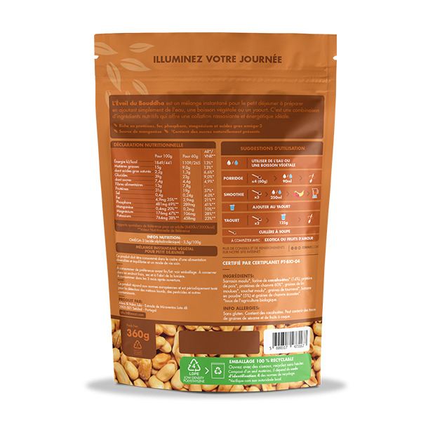 Eveil du bouddha cacahuetes banane ,360g, ISWARI