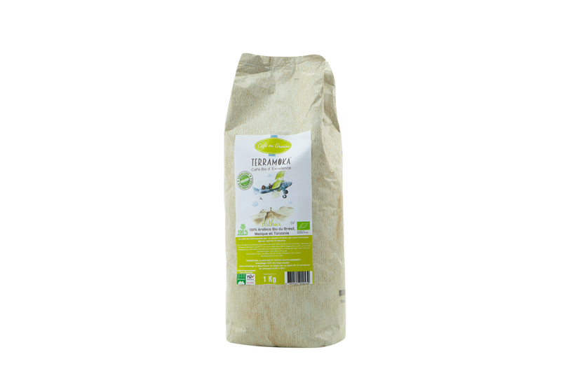 Café Grains Bio 1kg, Terramoka Arthur, Torréfié en Alsace