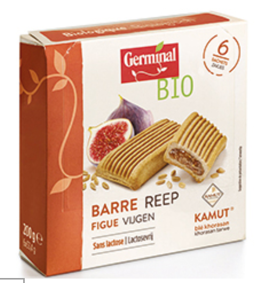 BARETTES FIGUES,SANS LACTOSE, X6 (200G) GERMINAL
