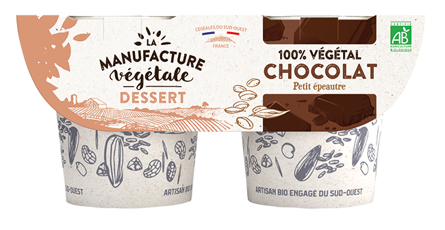Dessert végétal petit épeautre Chocolat, 230g, La Manufacture végétale