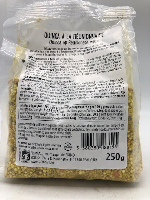 Quinoa à la réunionnaise , 250g, Priméal