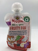 Gourde fruity fox, compote de pomme, banane, baies avec yaourt, 85g, Holle