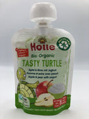 Gourde tasty turtle, compote de pomme et poire,  avec yaourt, 85g, Holle