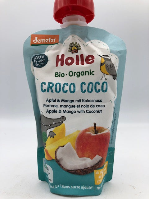 Croco coco- gourde pomme, mangue et noix de coco, 100g, Holle