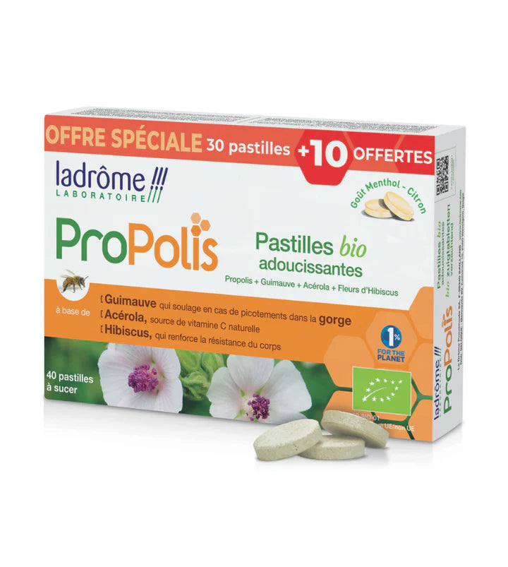 Pastilles adoucissantes à la propolis, X40, Ladrôme
