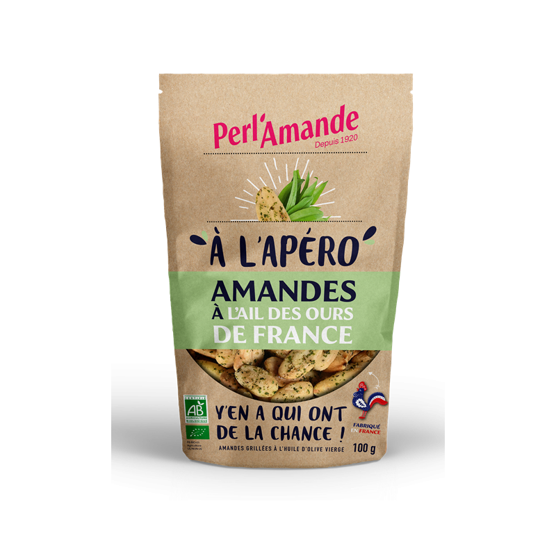 Amandes grillées à l'ail des ours, 125g, Perl'Amande