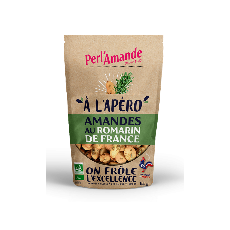 Amandes bio au romarin de Provence, 125g, Perl'Amande