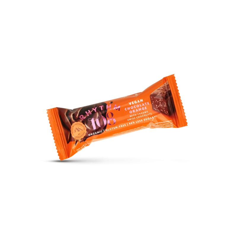 Barre chocolat orange, 33g, Rhythm108