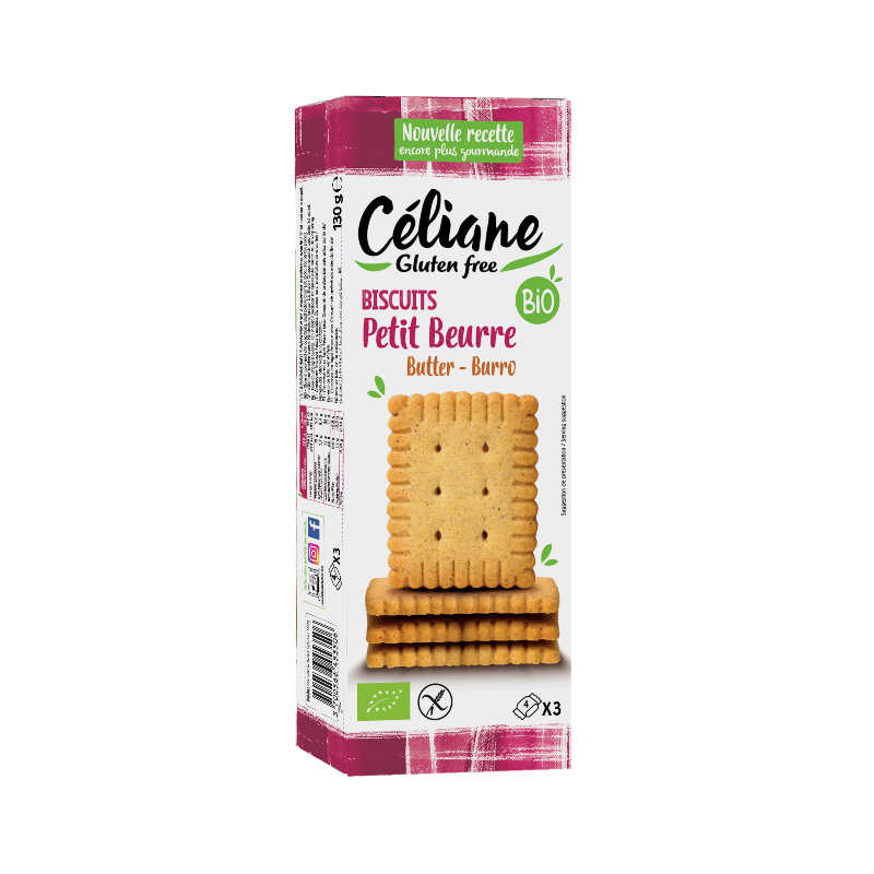 Biscuits petit beurre, SANS GLUTEN, 130g, Céliane