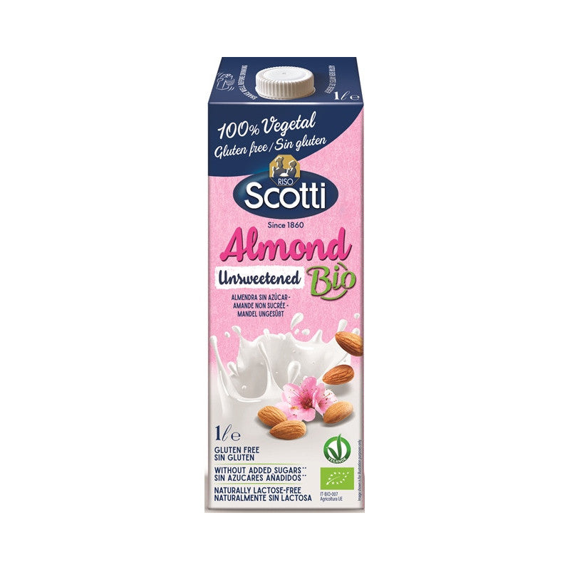 Boisson amande non sucrée, sans gluten, 1L, Riso Scotti