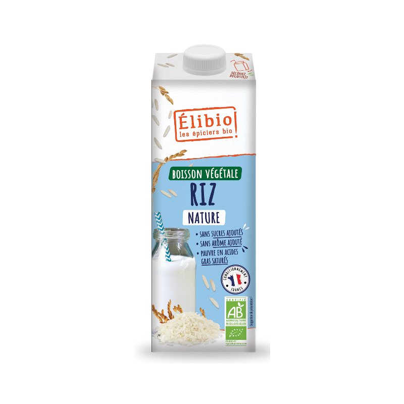 Boisson riz 1l, fabriquée en France, Elibio