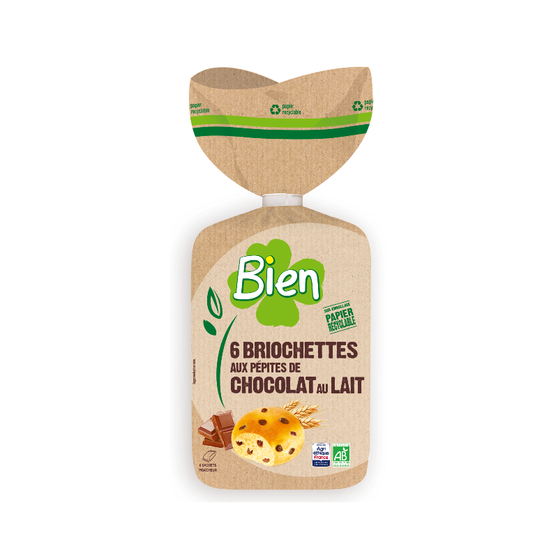 Briochette x 8 aux pépites de chocolat au lait 240g, Bien