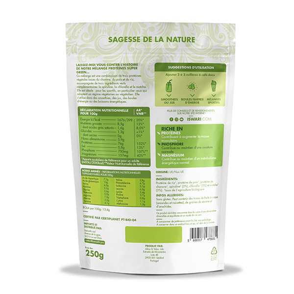 Proteines super green,250g, ISWARI