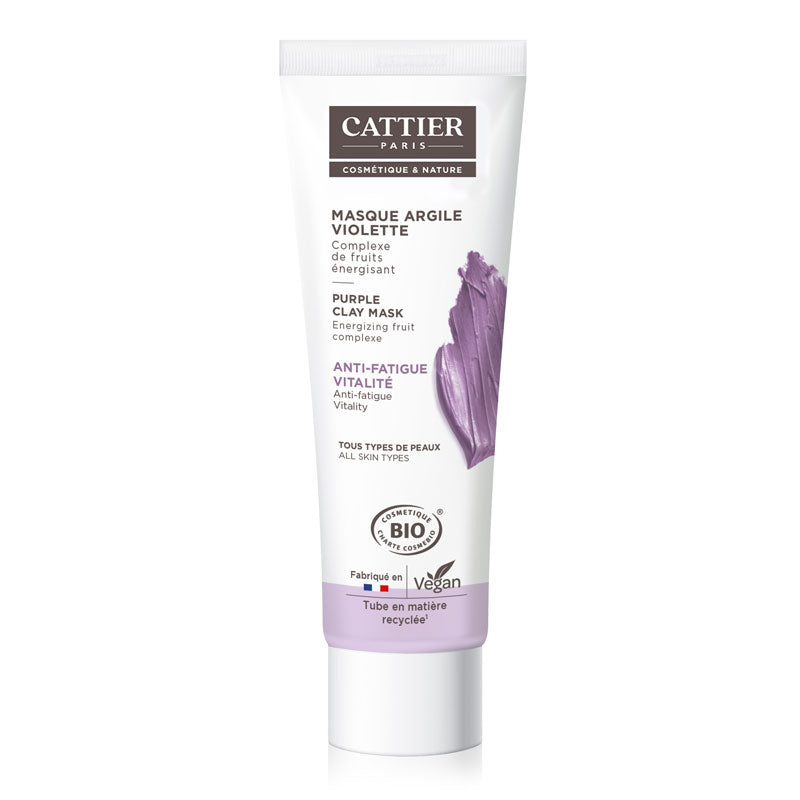 Masque argile violette, Peaux fatiguée, 100g, Cattier