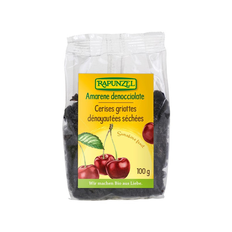 Cerises griottes séchées dénoyautées, 100g, Rapunzel