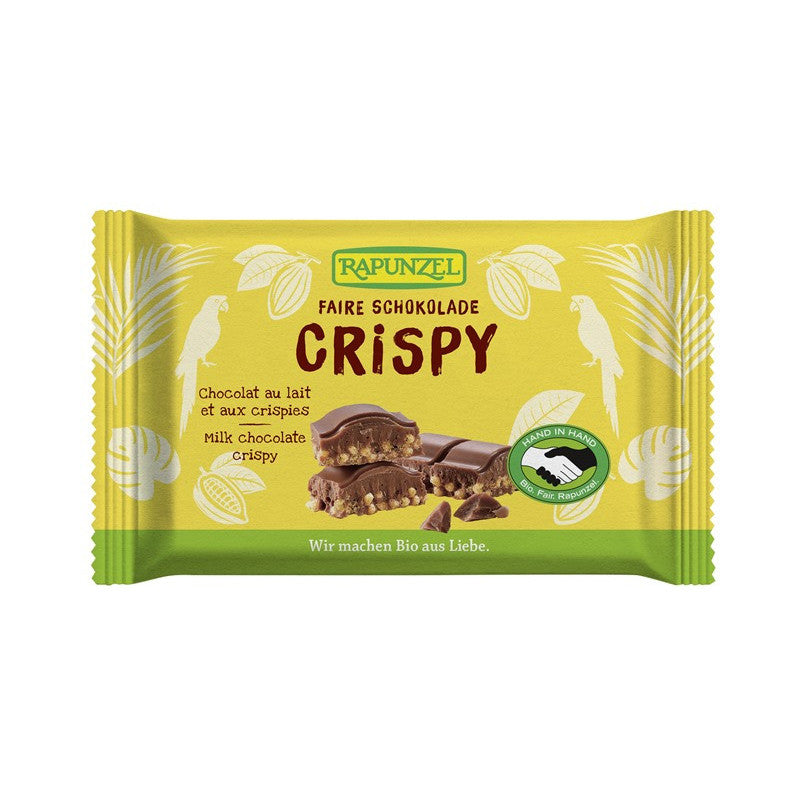 Chocolat au lait et aux crispies, 100g, Rapunzel