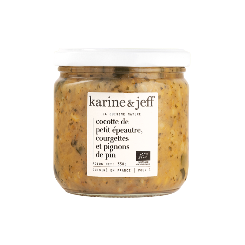 Cocotte de petit épeautre courgettes et pignons de pin, 350g, Karine & Jeff