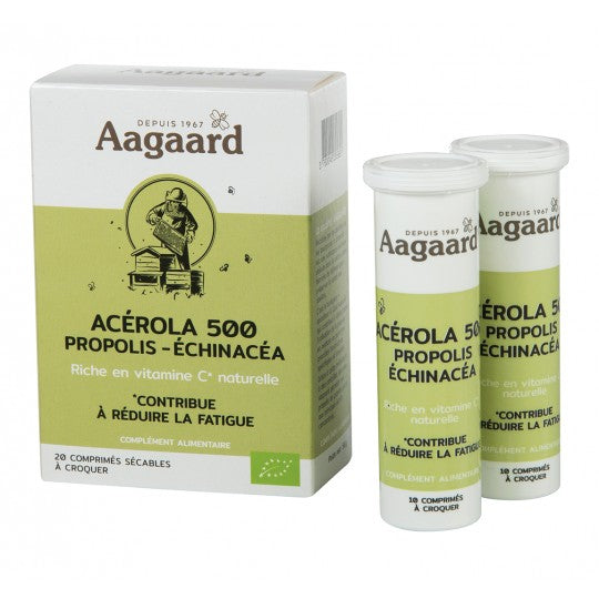 Acérola 500 - Propolis + Echinacéa - 20 comprimés, Aagaard