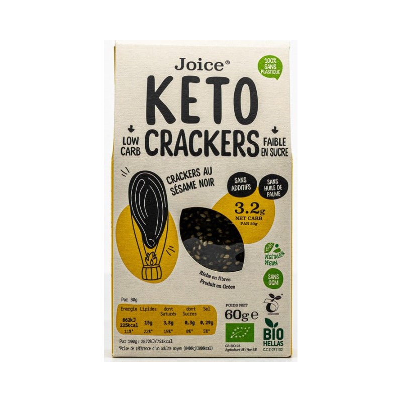 Crackers Keto au sésame noir 60g, Joice