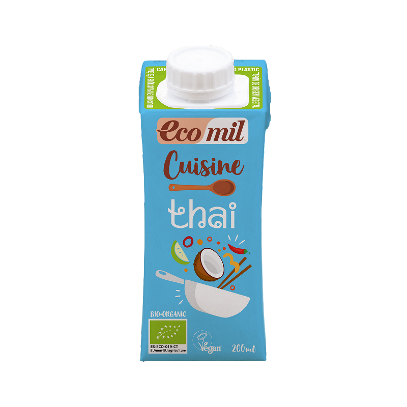 Crème cuisine lait de coco thaï, 200ml, Ecomil