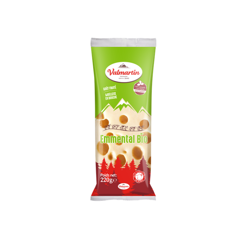 Emmental portion au lait pasteurisé 220g, Valmartin