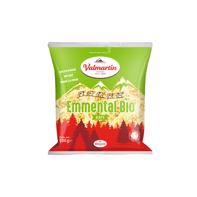 Emmental râpé, origine Alsace, 500g, Valmartin