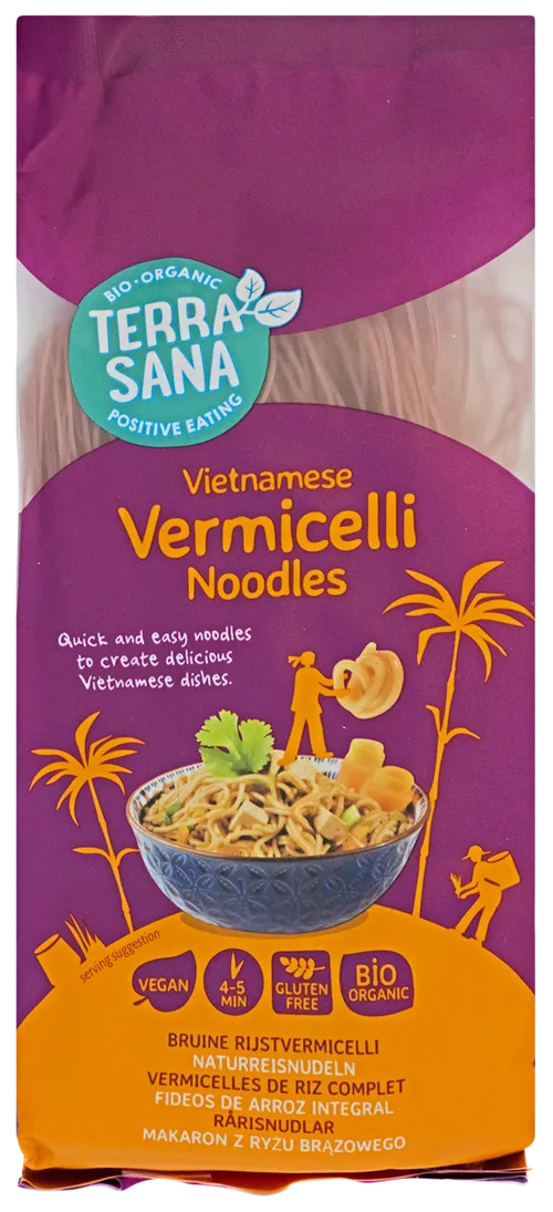Vermicelles vietnamiens de riz complet, 250g, Terra sana