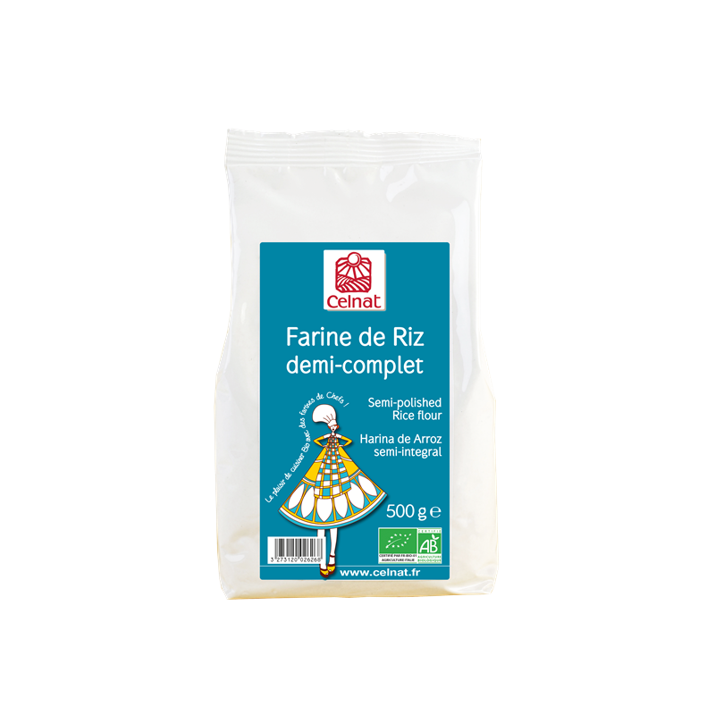 Farine de riz demi-complet Italie 500g, Celnat