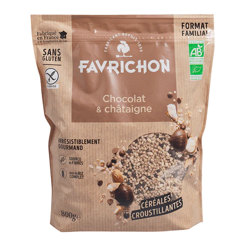 Muesli croustillant châtaigne FORMAT ECO, 800g, Favrichon