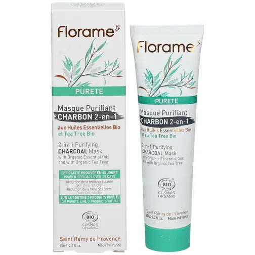 Masque purifiant charbon, 65ml, Florame