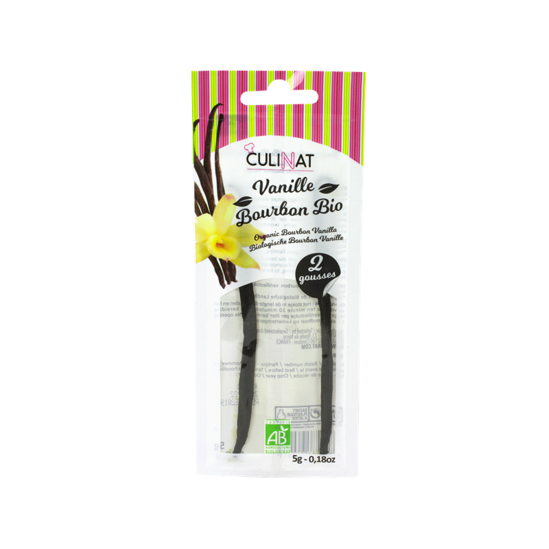 Gousse de vanille Bourbon 5g (2 gousses) blister, Culinat