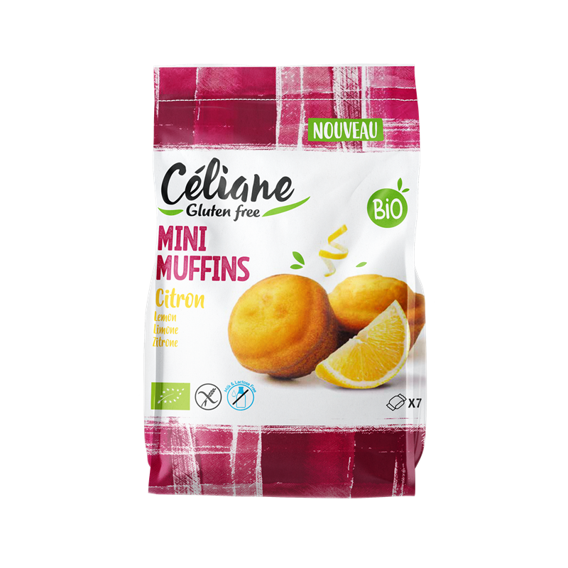 Mini muffins citron sans lactose (x7) 200g, SANS GLUTEN, 130g, Céliane