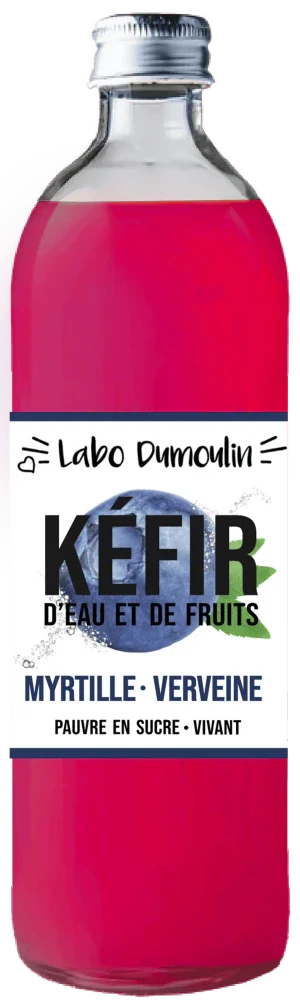 Kéfir de fruits Myrtille Verveine Bio, 75cl, le Labo Dumoulin, Origine Alsace
