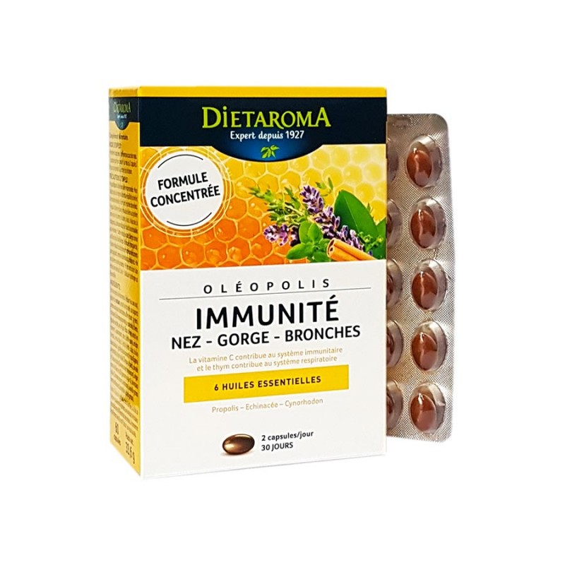 Oleopolis immunité, nez gorge bronches, 60 capsules, Dietaroma
