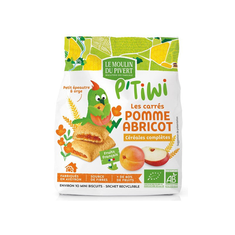 P'tiwi carrés pomme abricot 120gr, le Moulin du Pivert