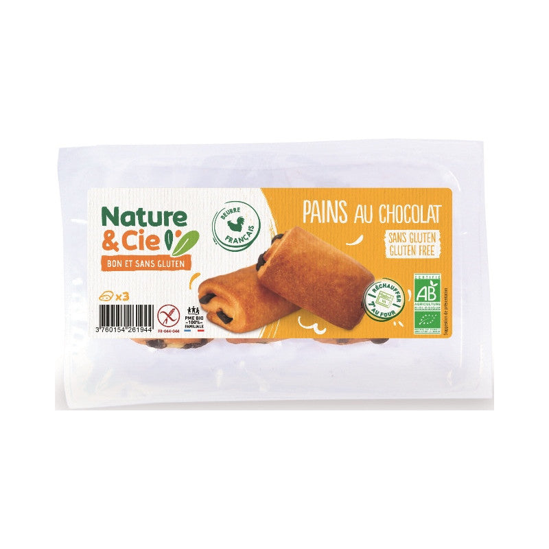 Pain au chocolat sans gluten x3 180g, Natur et Cie