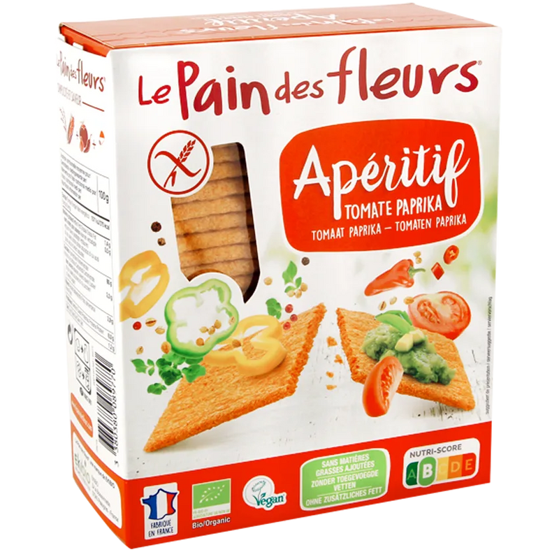 Tartines Craquantes Apéritif Bio Tomate Paprika , 150g, Pain des Fleurs