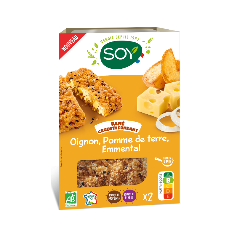 Pané crousti-fondant pomme de terre oignon et emmental 160G, SOY