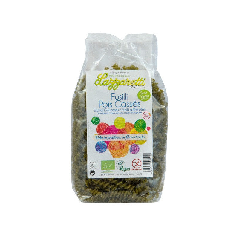 Pâte fusilli aux pois cassés origine France 250g, Lazzaretti