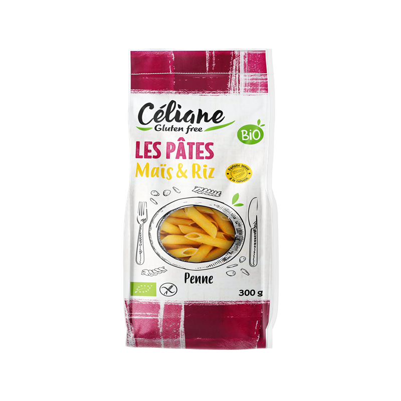 Pâte penne riz maïs, 300g, Céliane