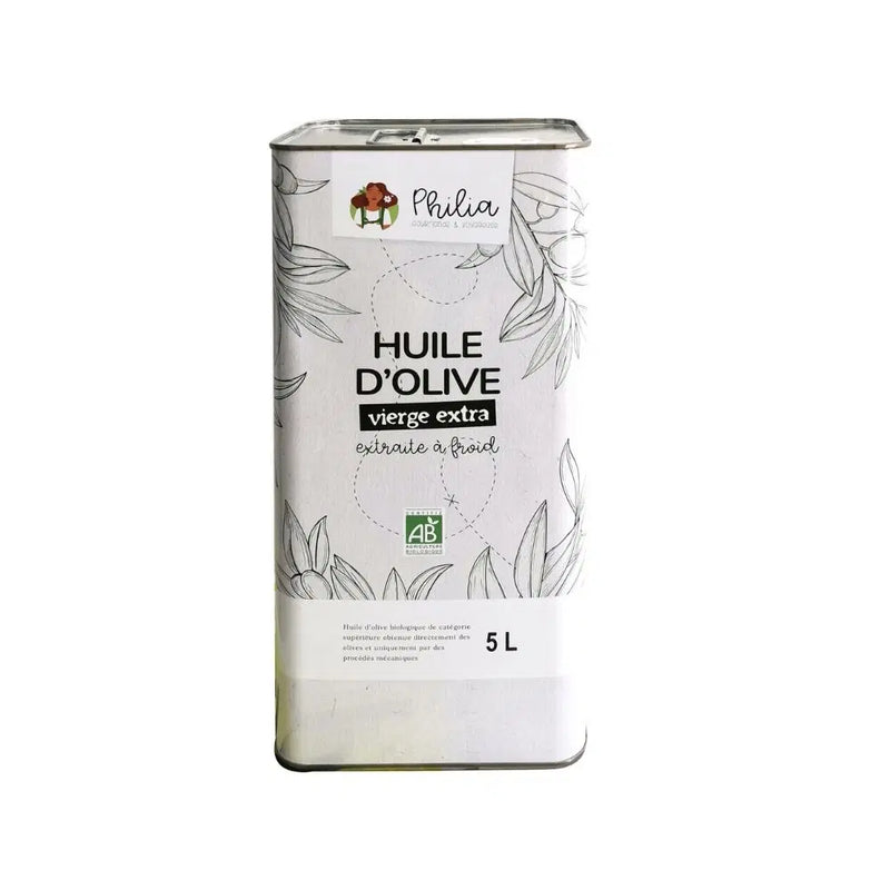 Huile d'olive vierge extra, Bidon 5 litres, Origine Tunisie, Philia